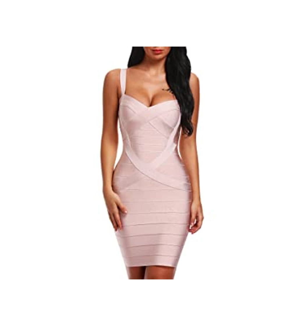 Fashion HLBandage Women's Spaghetti Strap Mini Rayon Bandage Dress