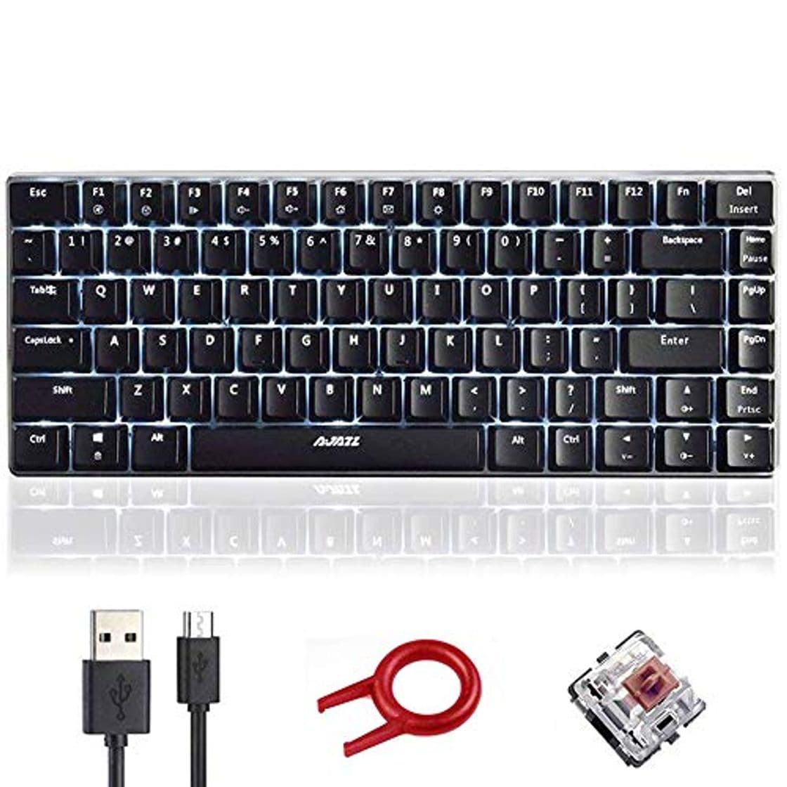 Producto Teclado mecánico, AK33 Teclado mecánico para juegos con cable USB retroiluminado con