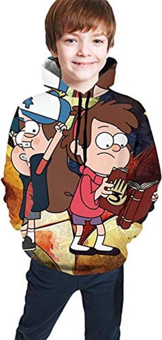 Moda Sudadera Juvenil con Capucha Unisex Youth Dipper Gravity Falls Tops Hoodies Super