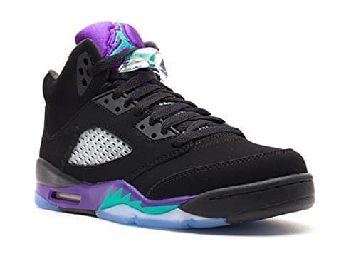 Lugar Nike GS Air Jordan 5 Retro 'Black Grape' Black/New Emerald-Grape Ice Trainer