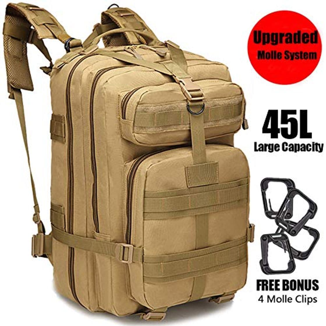 Product GNEGNI 45L Mochila Táctica de Asalto Militar Resistente al Agua Mochila Molle