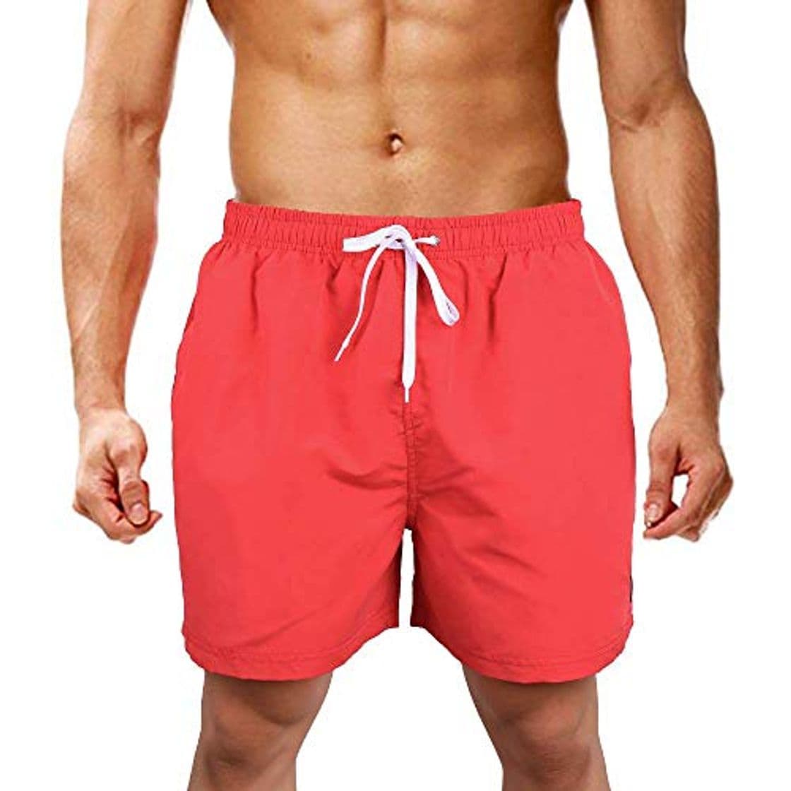 Fashion Farchat Bañador De Natación para Hombre Pantalones Cortos Baño Bóxers Playa Shorts Luz roja L