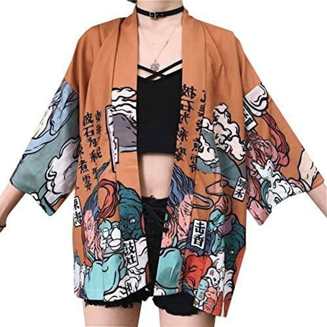 Fashion Camiseta kimono