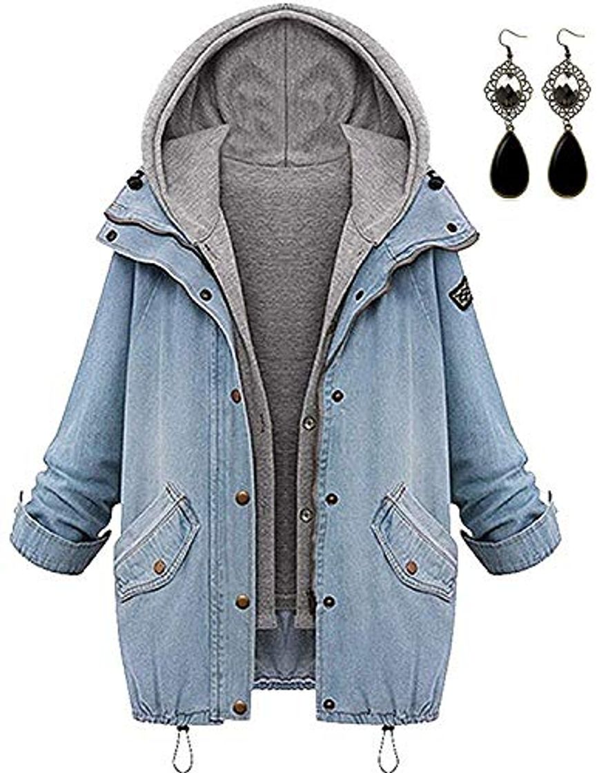 Fashion sitengle Mujeres Abrigo Outwear Blazers Tops Capa Manga Larga Chamarra Doble Demin