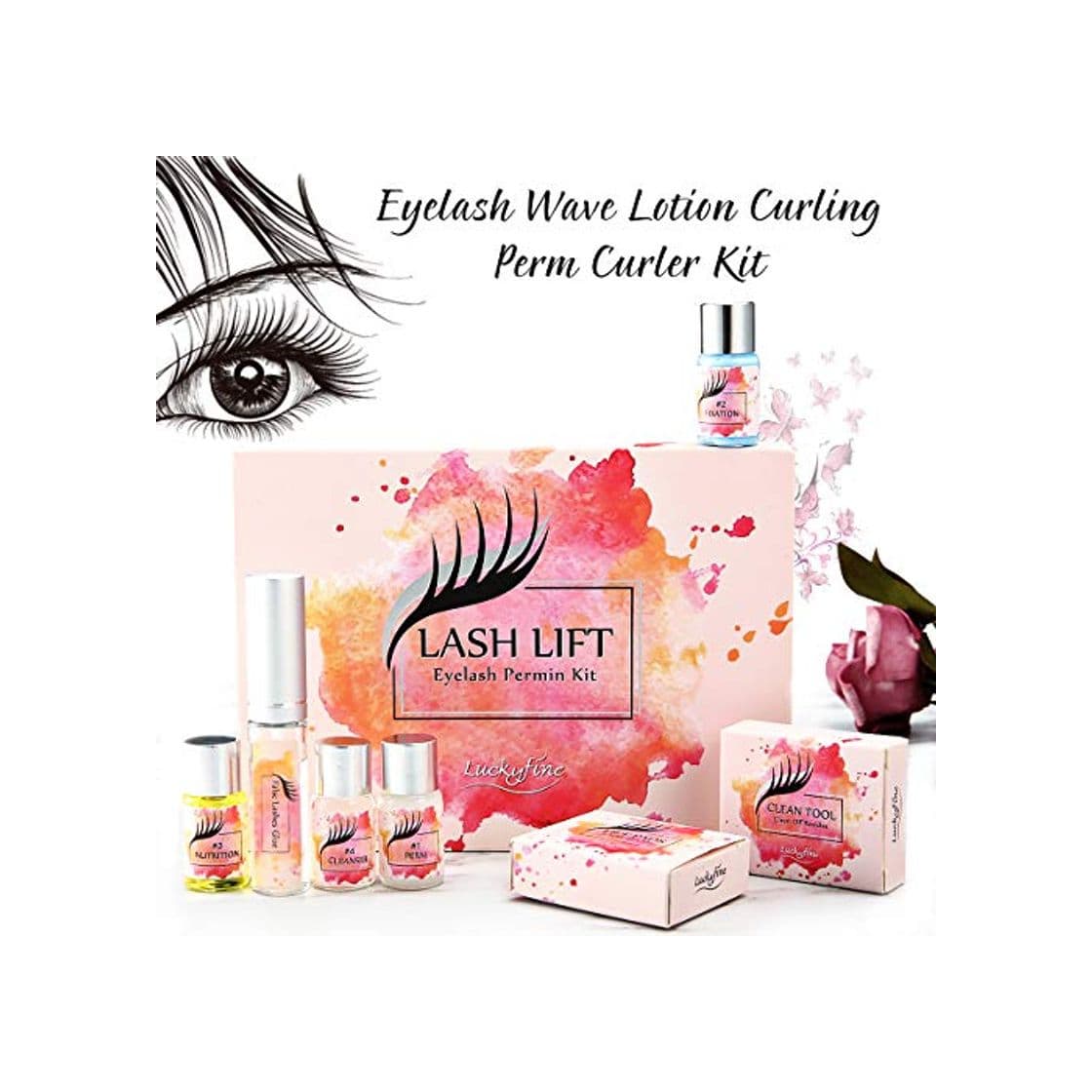 Producto Luckyfine Kit de Permanente de Pestañas, Eyelash Perm Liquid Eyelash Wave -