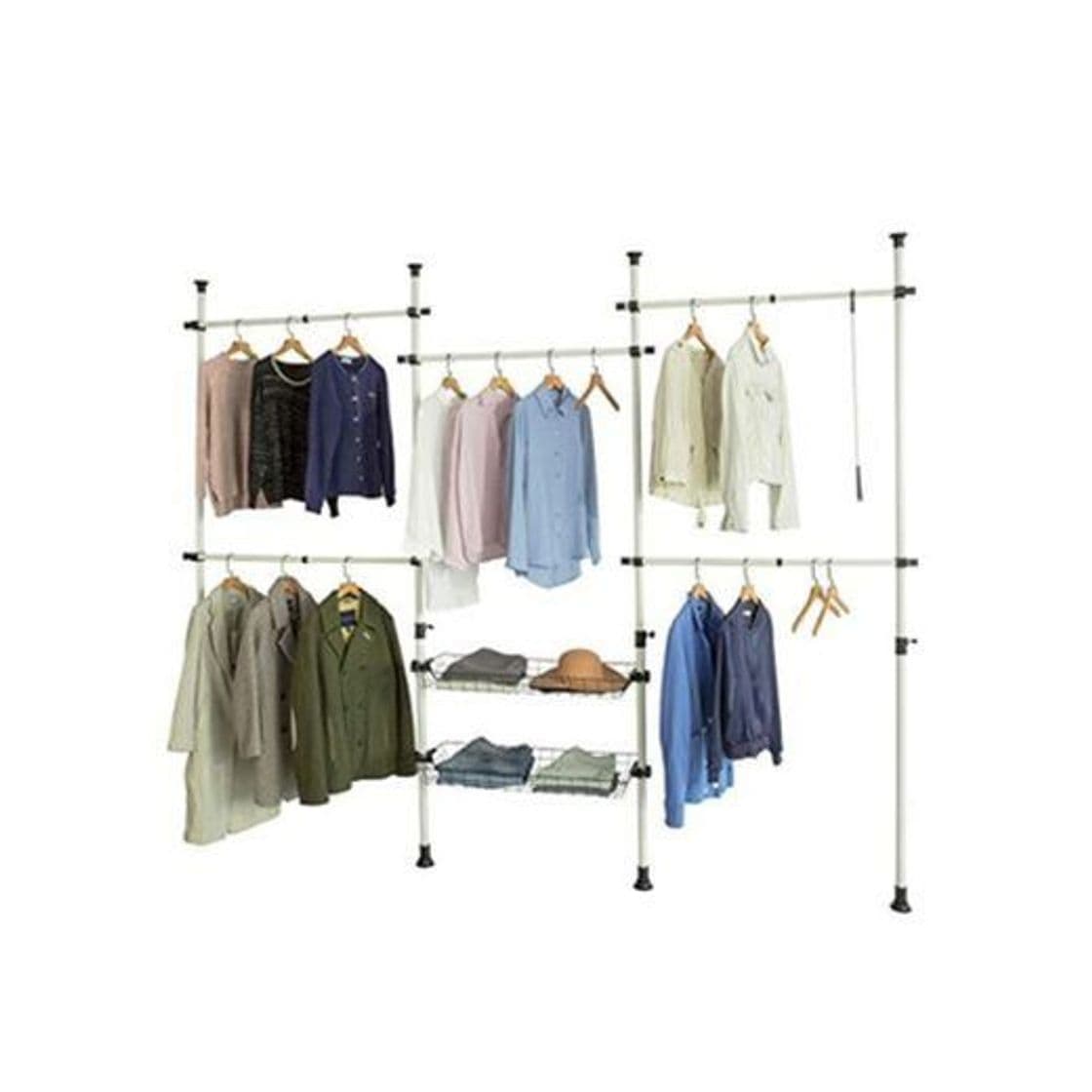 Producto SoBuy KLS04,Perchero de Ropa Telescópico Altura Ajustable 200-270 cm,Perchero Extensible con 5