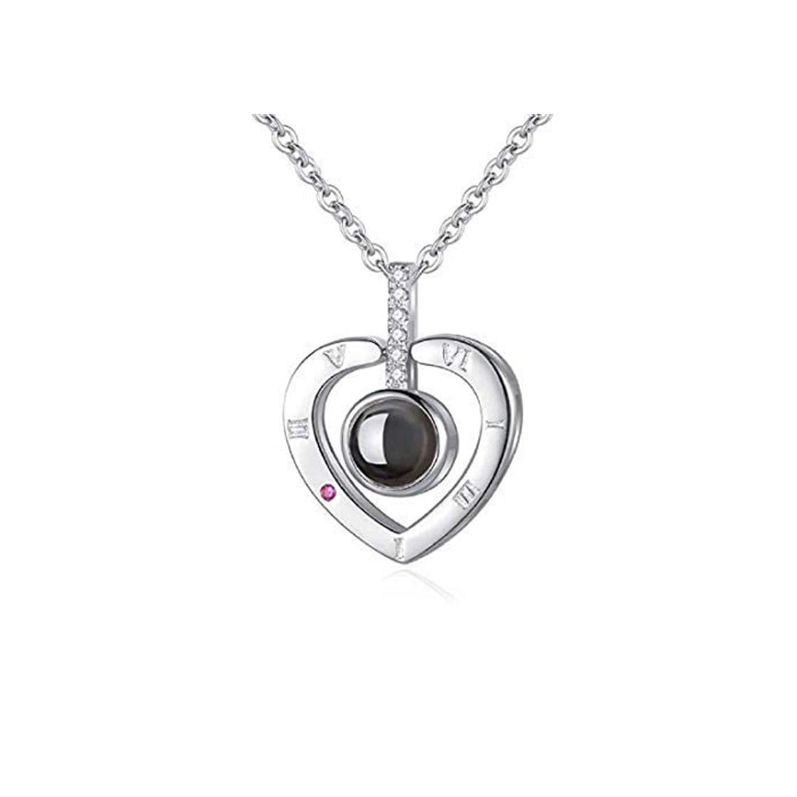 Producto QueenDer Collar de Mujer Love Memories Collar de clavícula 100 Idiomas I