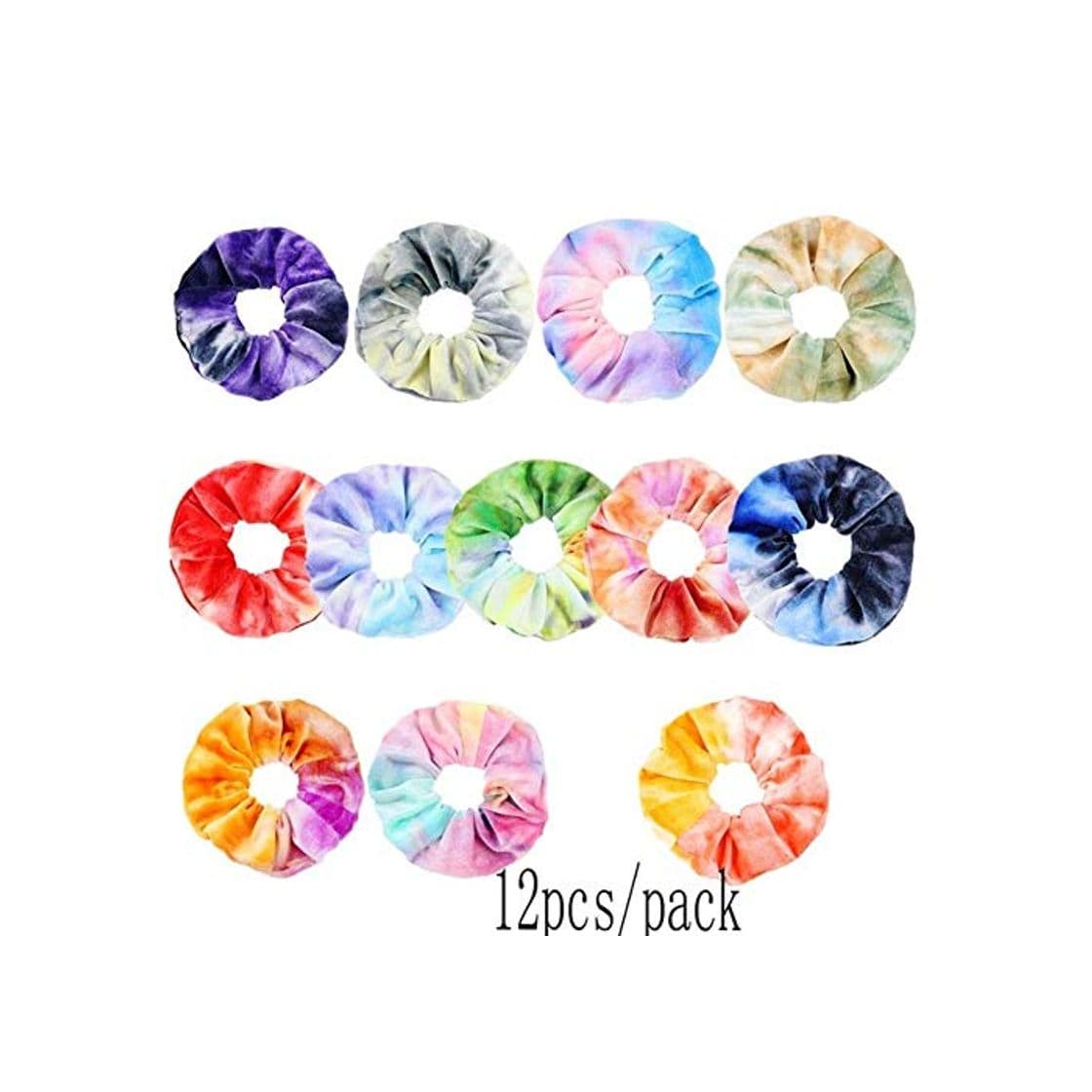 Fashion JINMENHUO 12pcs Tie Dye Scrunchie Hair Accessories For Women Girls Headbands Elastic