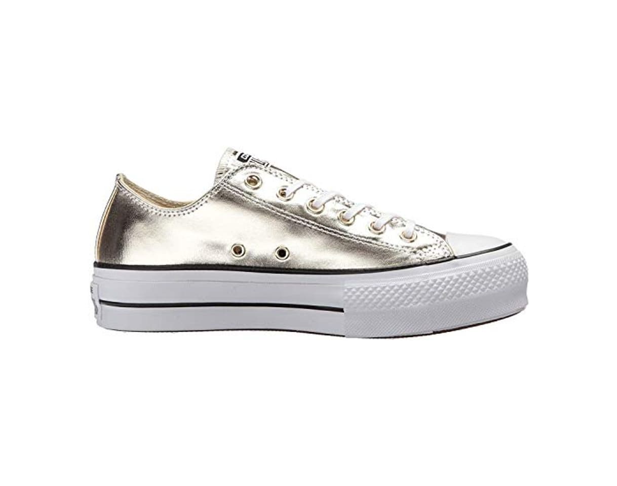 Fashion Converse Chuck Taylor CTAS Lift Ox, Zapatillas para Mujer, Dorado