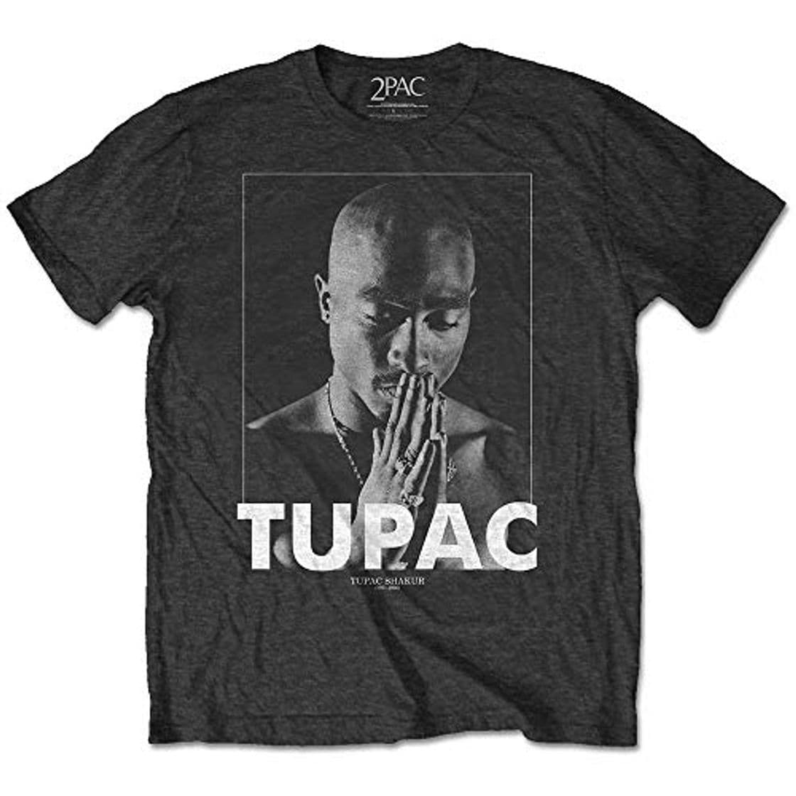 Moda Rockoff Trade Tupac Praying Camiseta, Gris