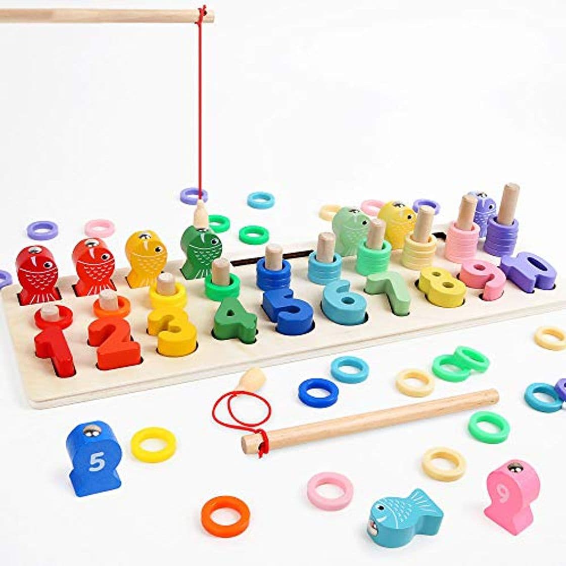 Lugar LBLA Niños Puzzle de Bloques de Madera Montessori Tablero de Conteo de