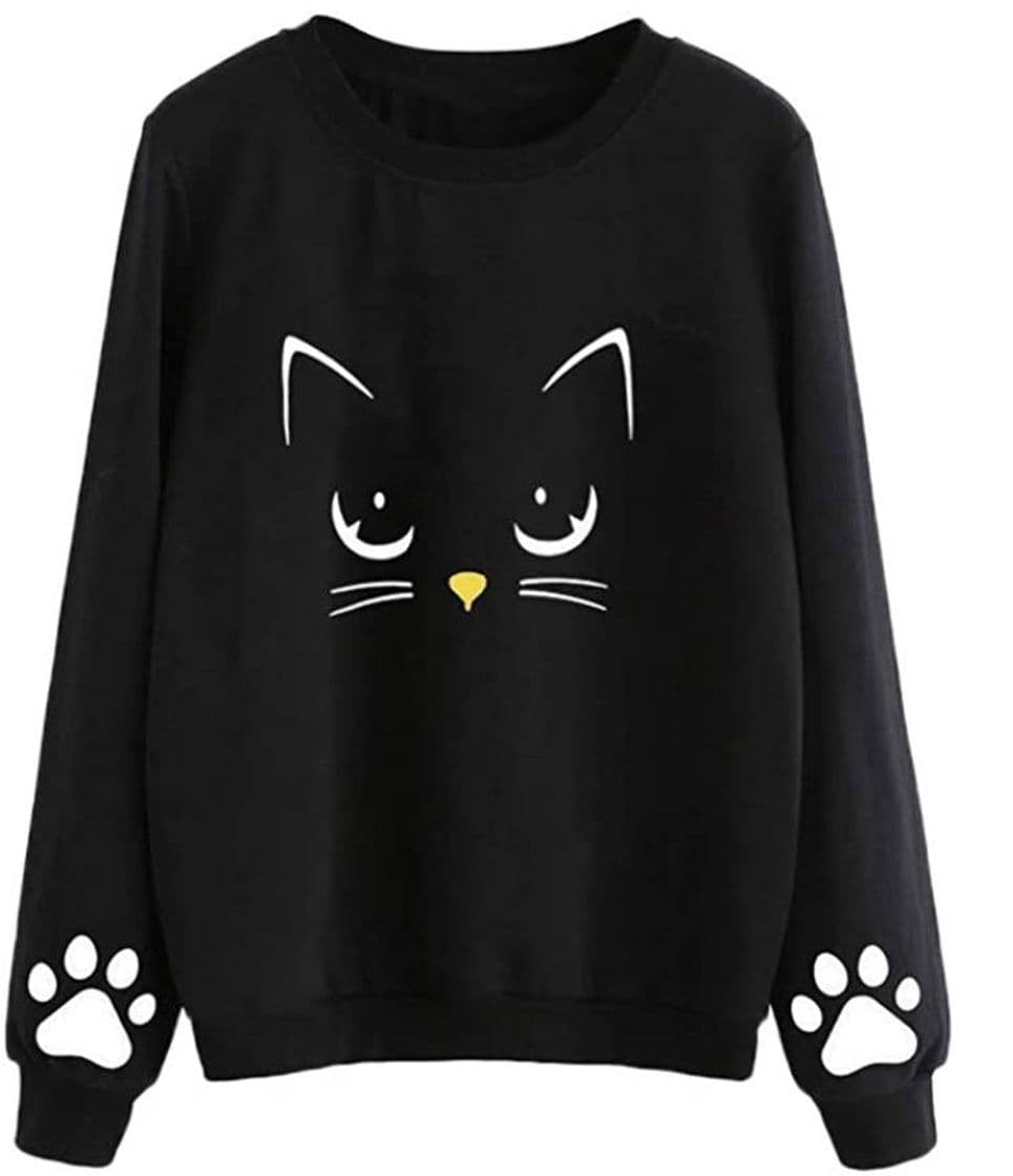 Fashion SUDADERA ESTAMPADO GATO