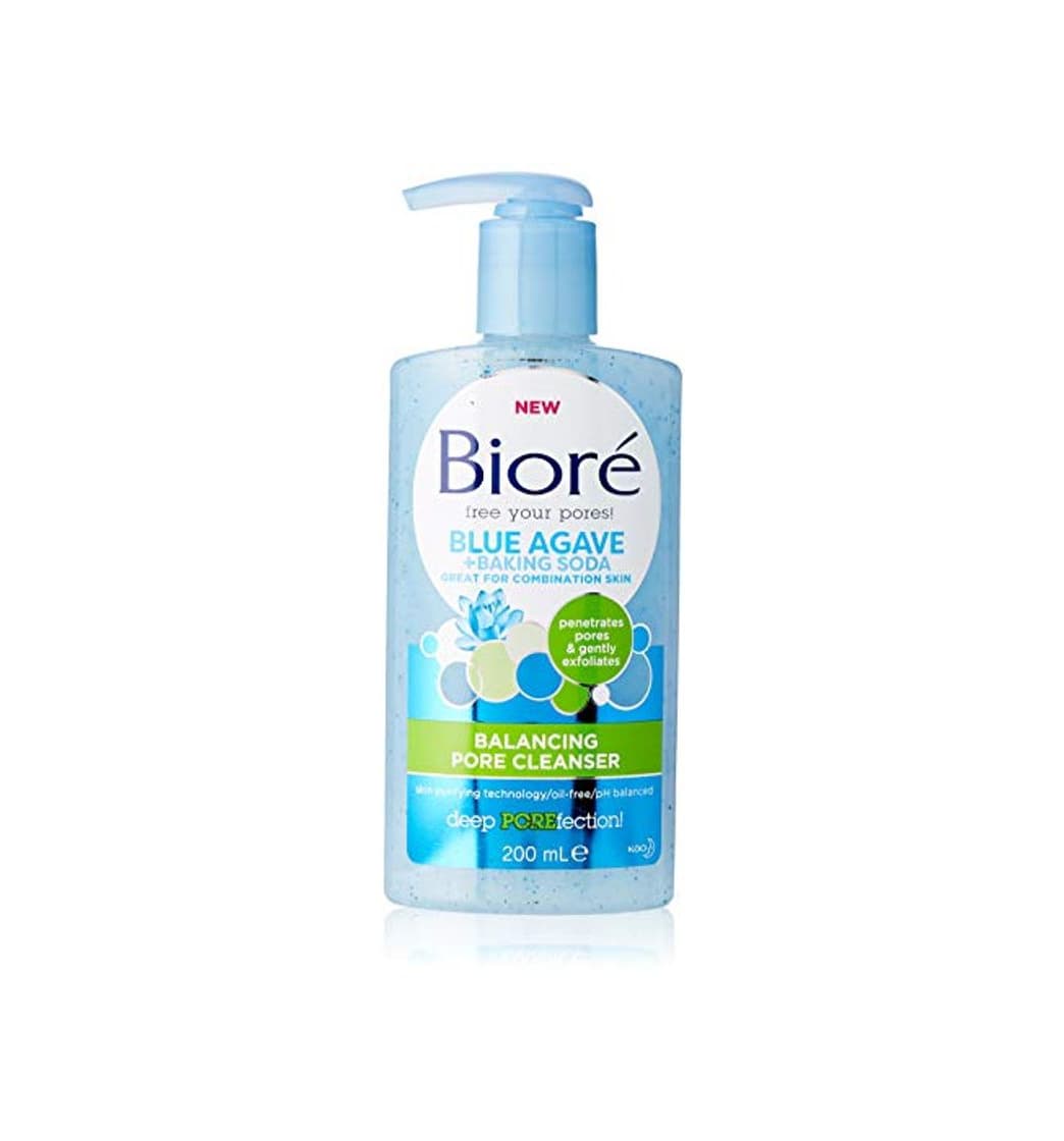 Belleza Biore Blue Agave - Limpiador para equilibrar los poros de bicarbonato de