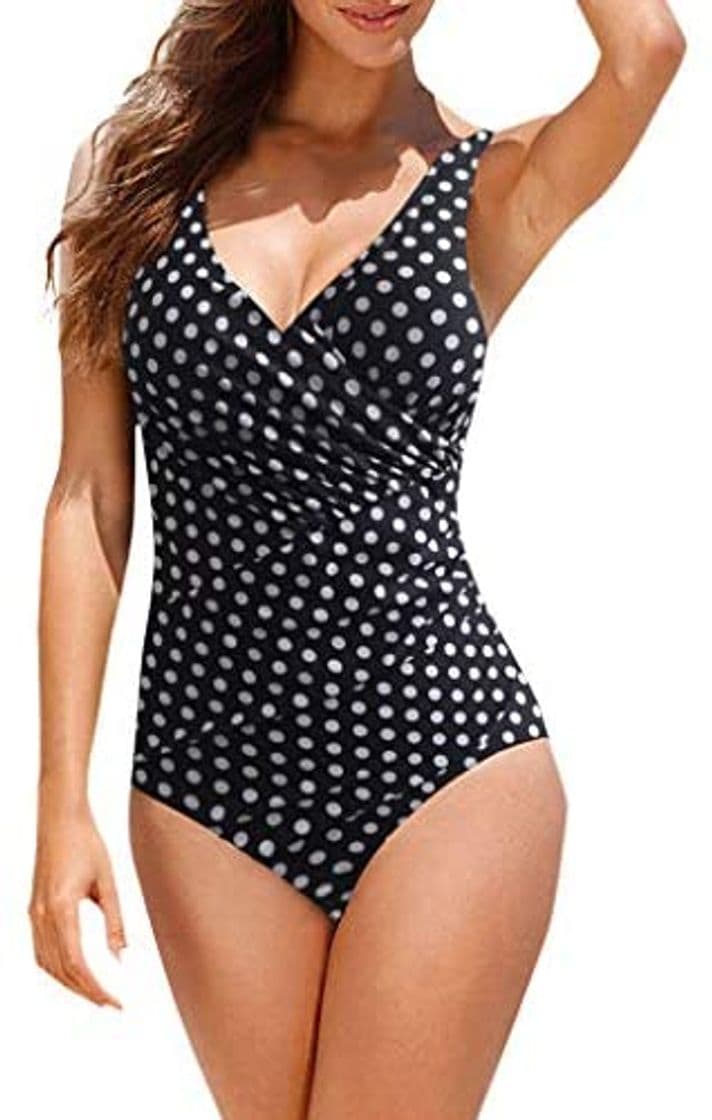 Producto Overdose Traje De BañO para Mujer con Relleno Push Up Estampado Moda Una Pieza Ropa De Playa Monokini BañAdor Deportivo Vintage Verano Tallas Grandes 5XL