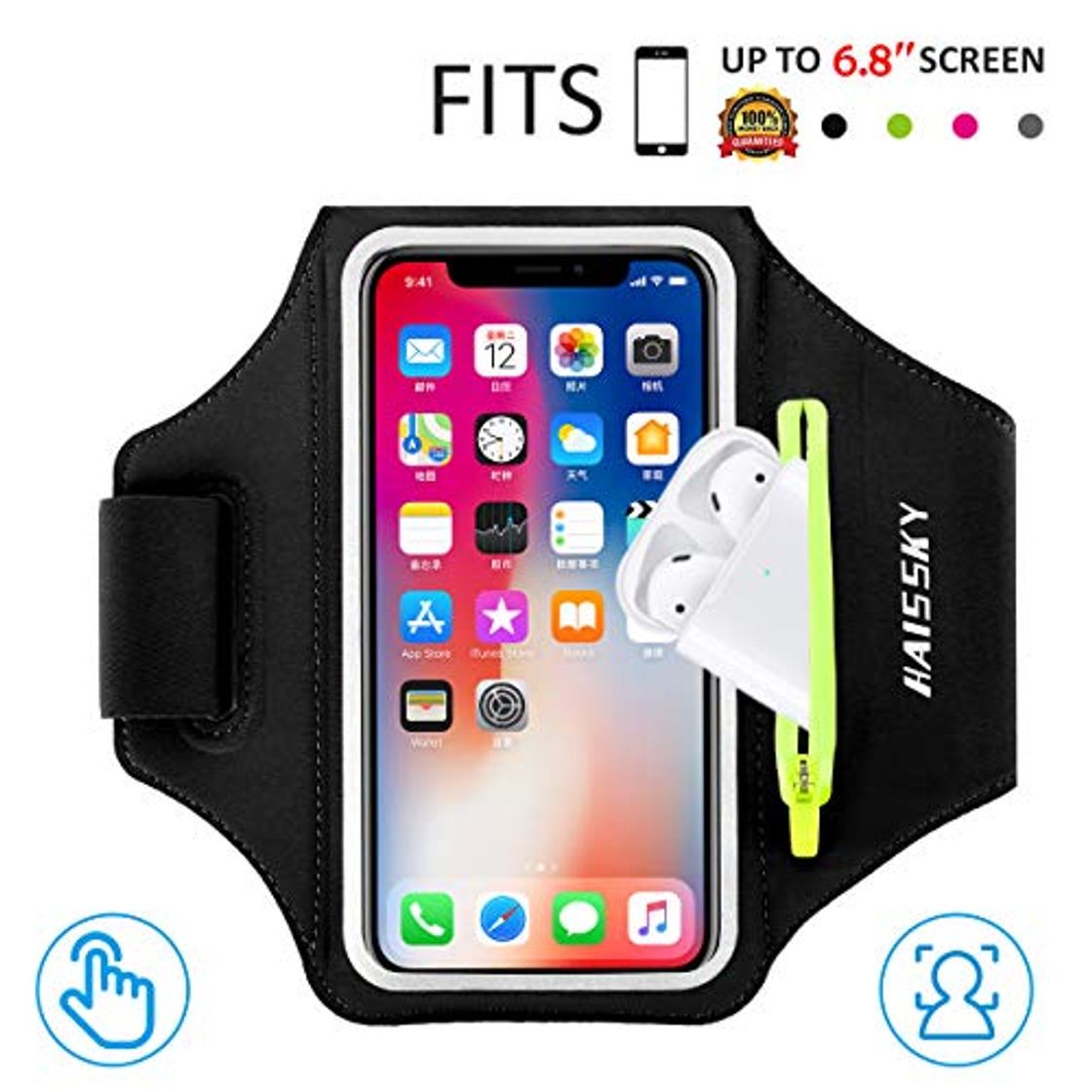 Product Brazalete Deportivo para Corre con Airpods Holder,HAISSKY Brazalete Móvil Deportivo para iPhone