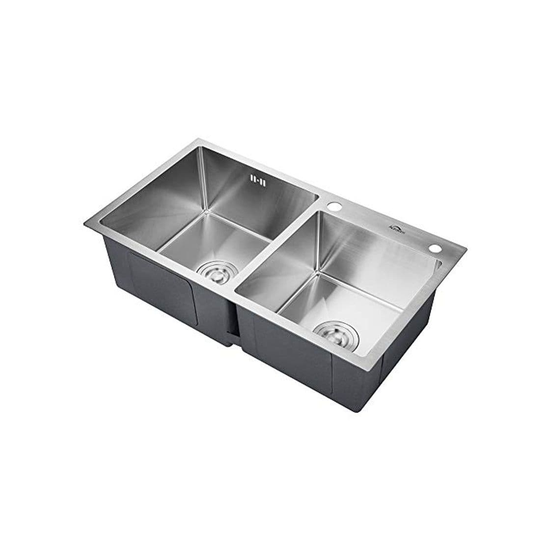 Producto AuraLum 78 x 43 cm Fregadero De Cocina De Acero Inoxidable Cepillado 2 Orificios