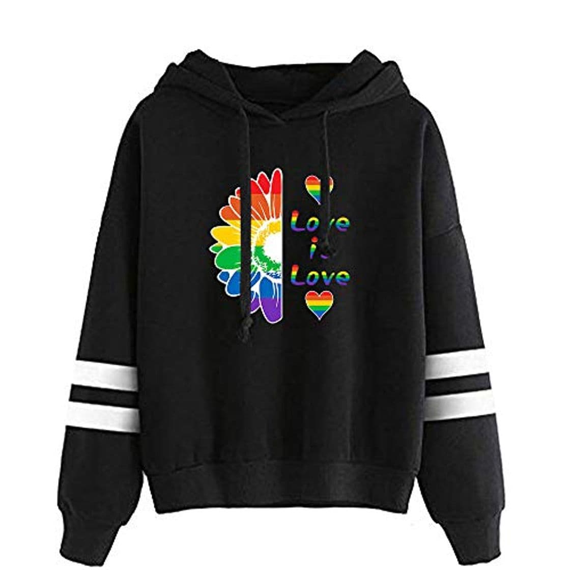 Moda Love is Love LGBT Gay Lesbian Pride Mujer Sudadera con Capucha para