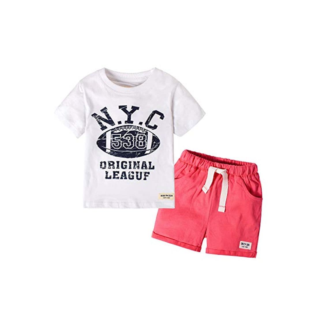 Moda Nwada Conjunto Niño Verano Ropa Deportivo Camiseta y Pantalon Corto Pijama Chandal