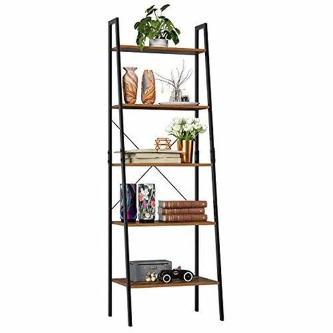 Producto Homfa Estantería Escalera Librería de Pared Estantería Metálica para Salón Terraza Dormitorio