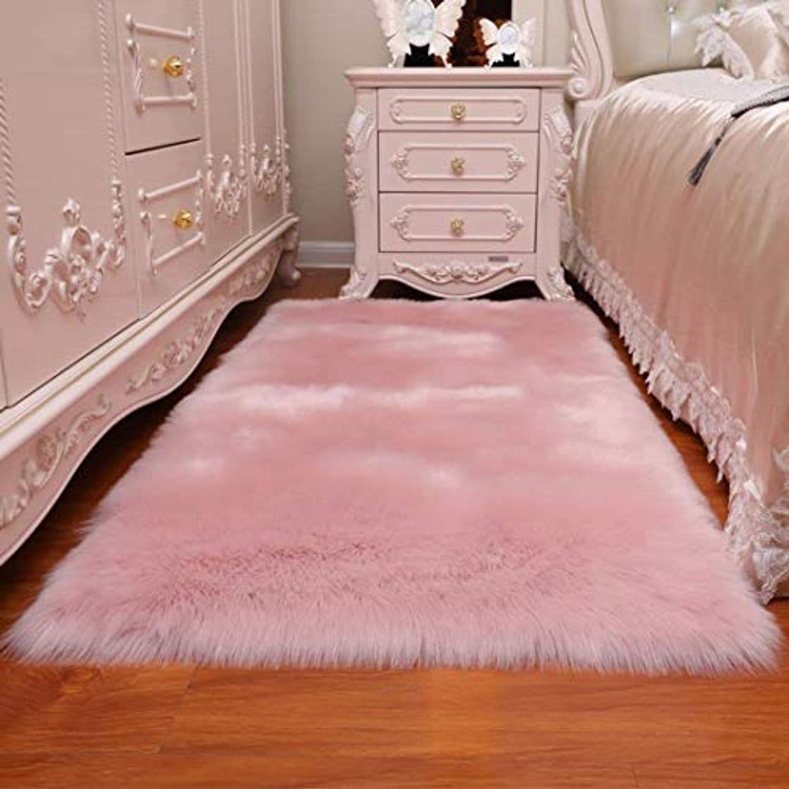 Producto DQMEN Piel de Cordero Oveja/Sheepskin Rug Cordero, imitación mullida Alfombras imitación Piel