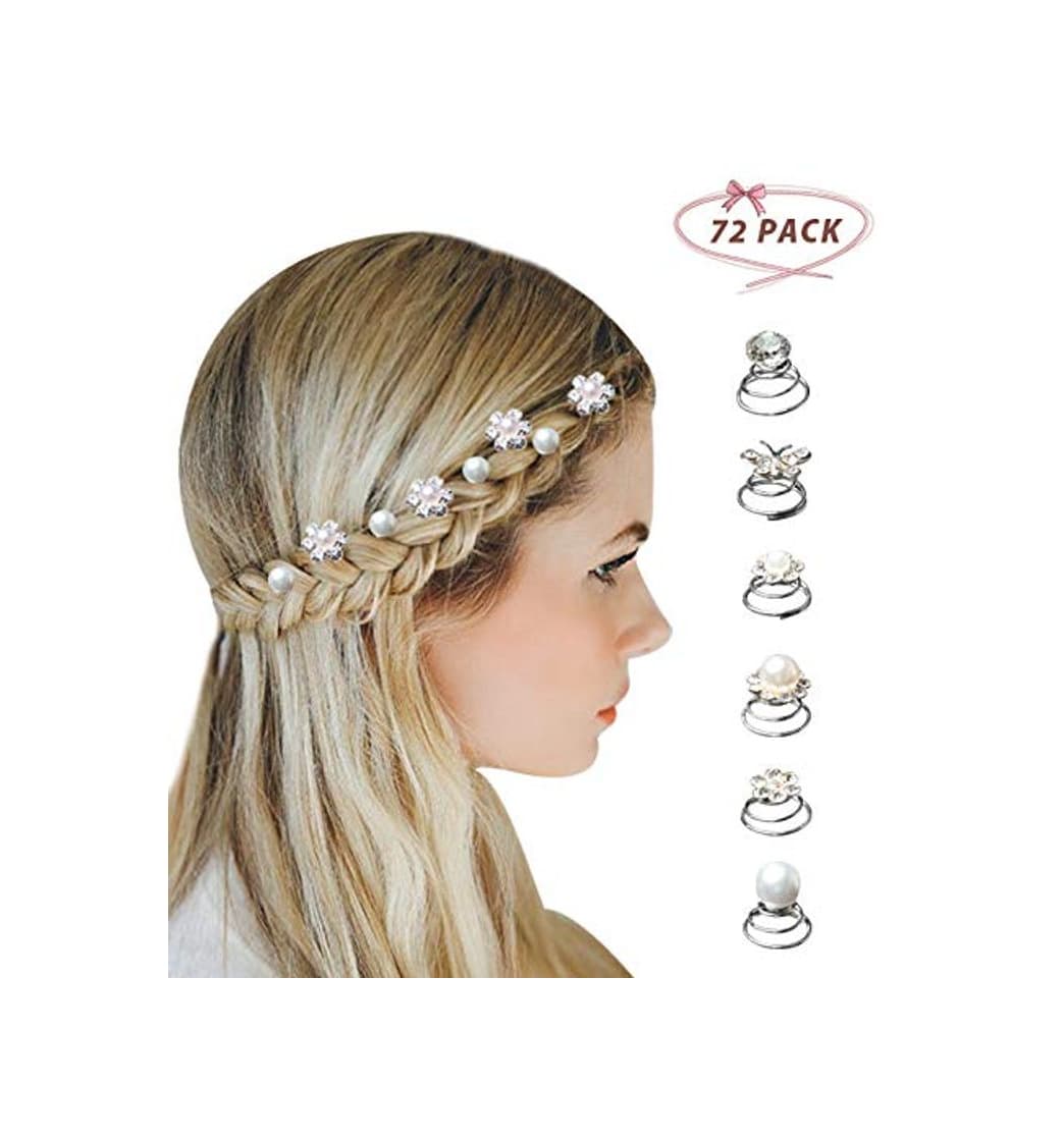 Product Surplex 72 pcs horquillas en espiral para el pelo con diamantes de