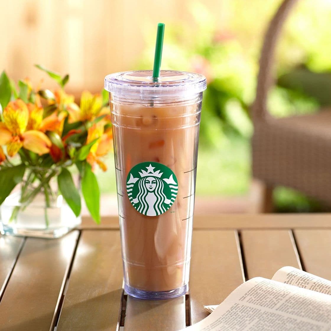 Home Starbucks Vaso acrílico transparente con aislamiento, 470 ml