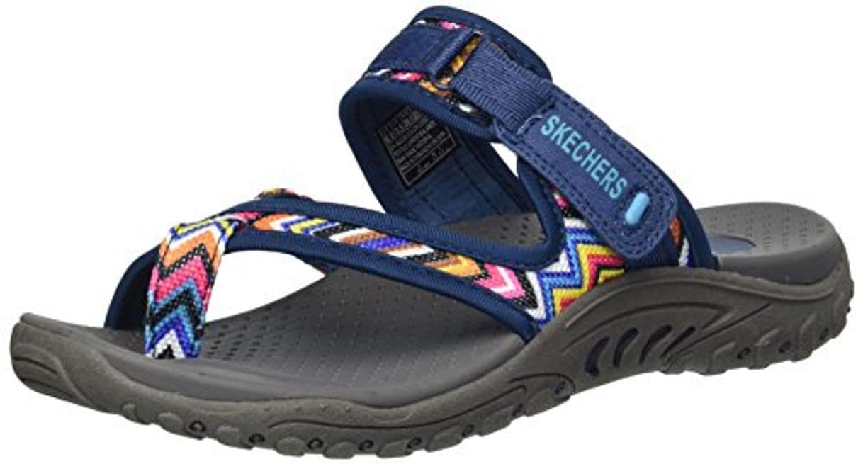 Fashion Skechers Reggae-Zig Swag 48228, Chanclas para Mujer, Azul