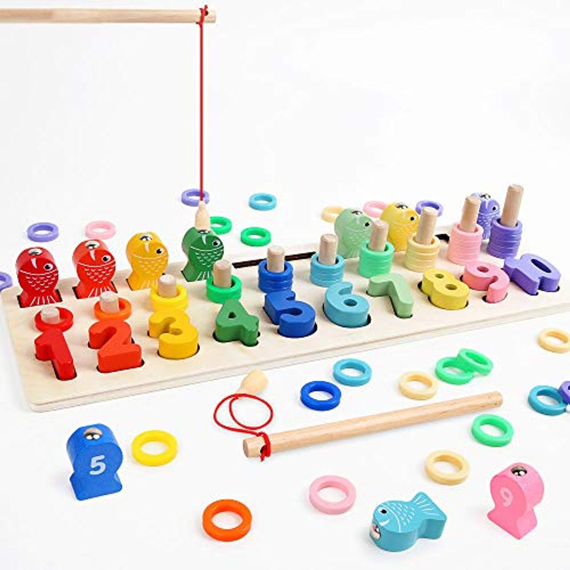 Lugar LBLA Niños Puzzle de Bloques de Madera Montessori Tablero de Conteo de