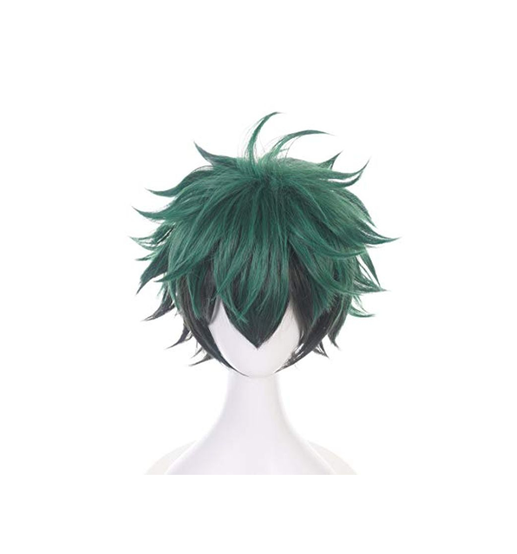 Producto Topcosplay Anime Peluca Verde-Negro Cosplay Corta Pelucas Sintéticas de My Hero Academia