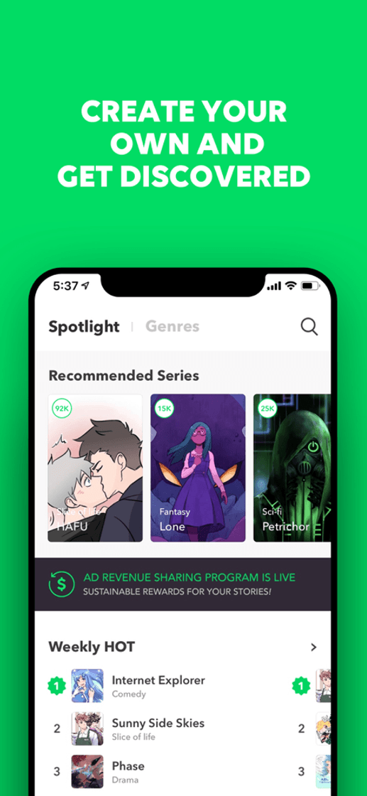 App WEBTOON: Comics to Obsess Over