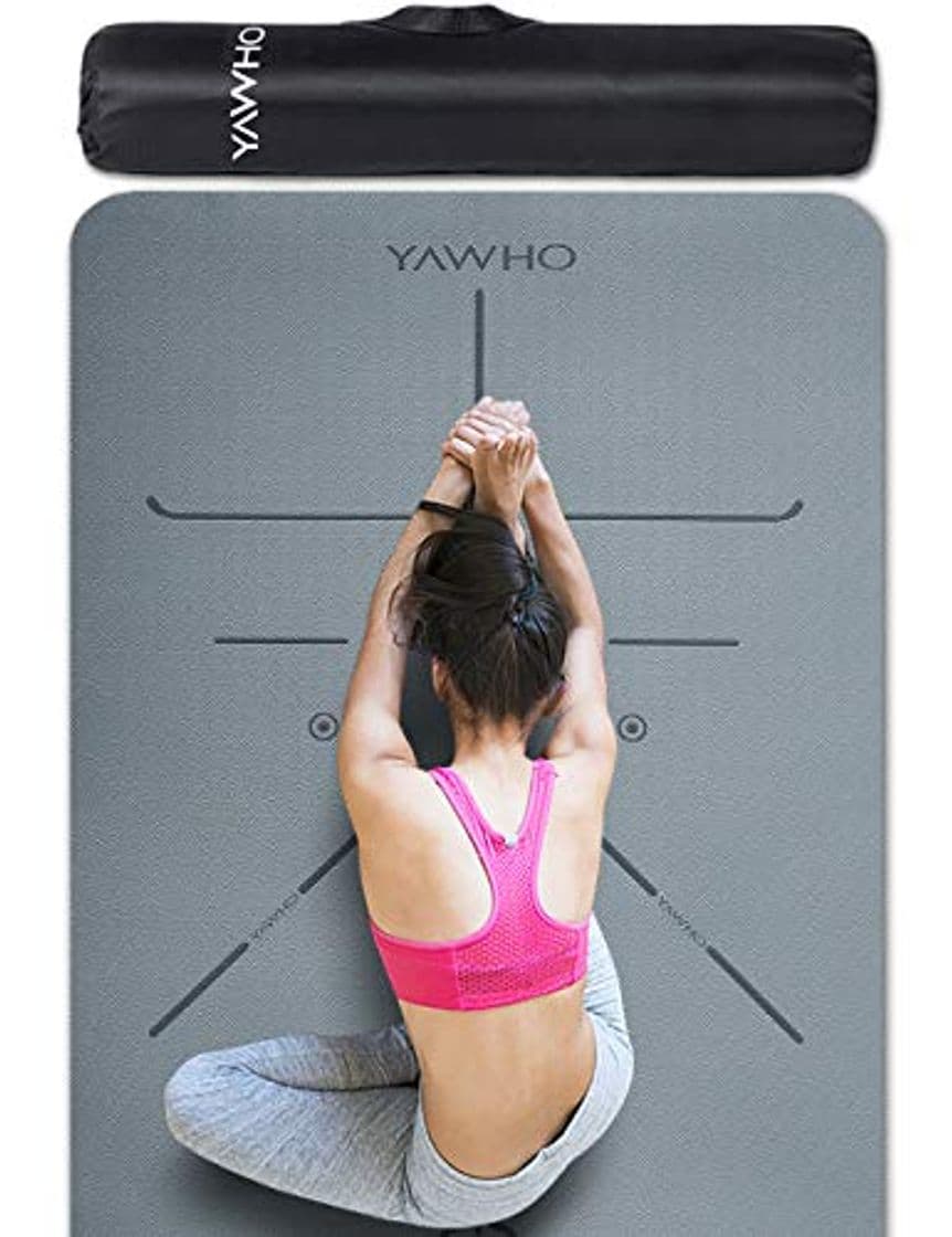 Producto YAWHO Colchoneta de Yoga Esterilla Yoga Material medioambiental TPE,Modelo:183cmx66cm Espesor:6milímetros,Tapete de Deporte