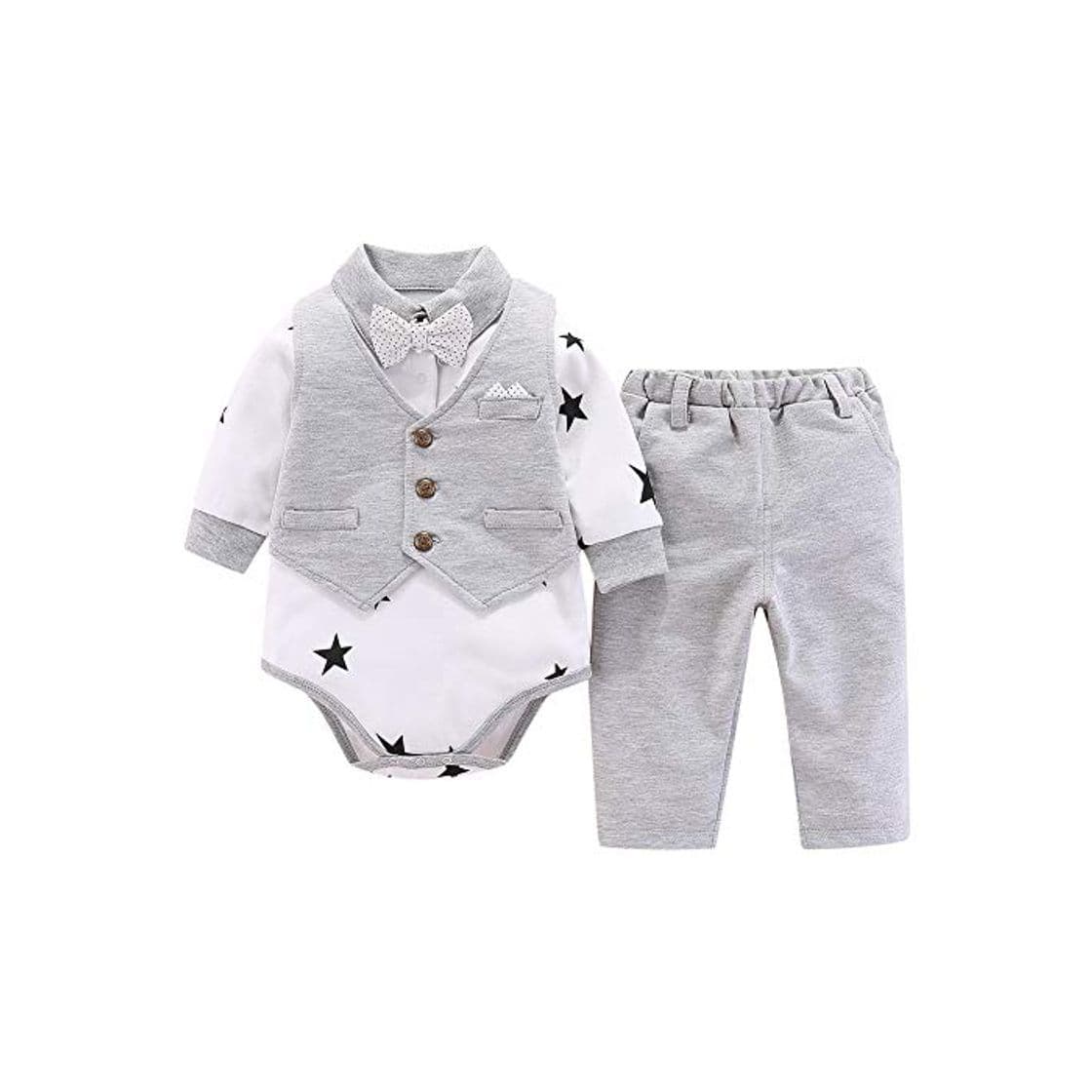 Moda CARETOO - Conjunto de ropa de bebé para bautizo y niño, 3