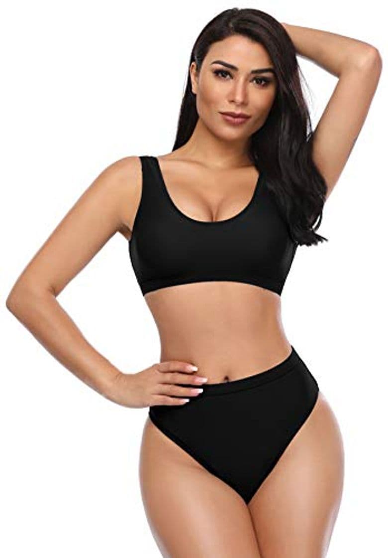 Fashion SHEKINI Bikini de Mujer Trajes de Baño de Dos Piezas Low Scoop