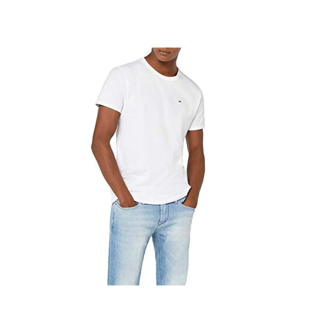 Moda Tommy Hilfiger Regular C Camiseta con Cuello Redondo, Blanco