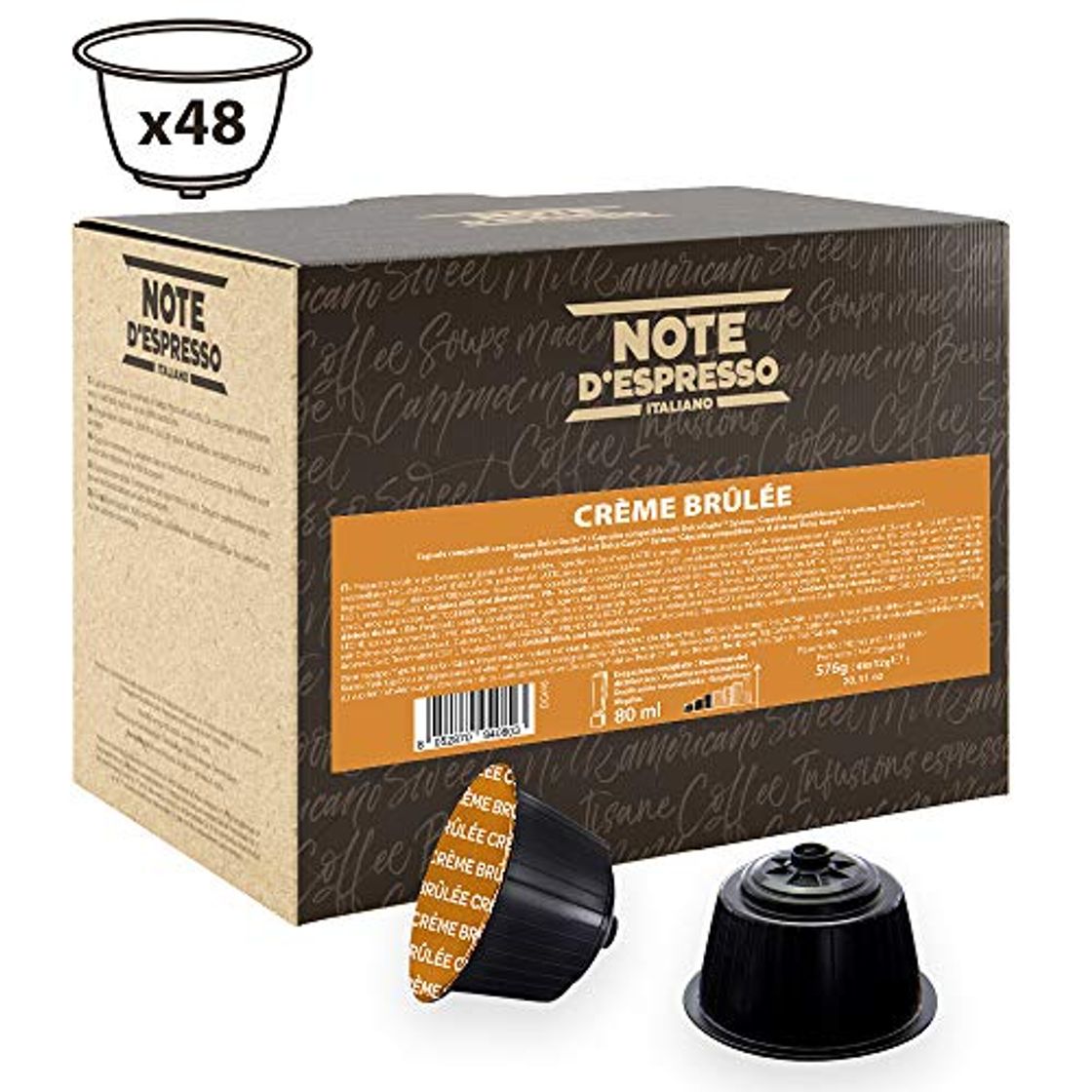 Product Note D'Espresso - Cápsulas de bebida de crème brûlée Exclusivamente Compatibles con