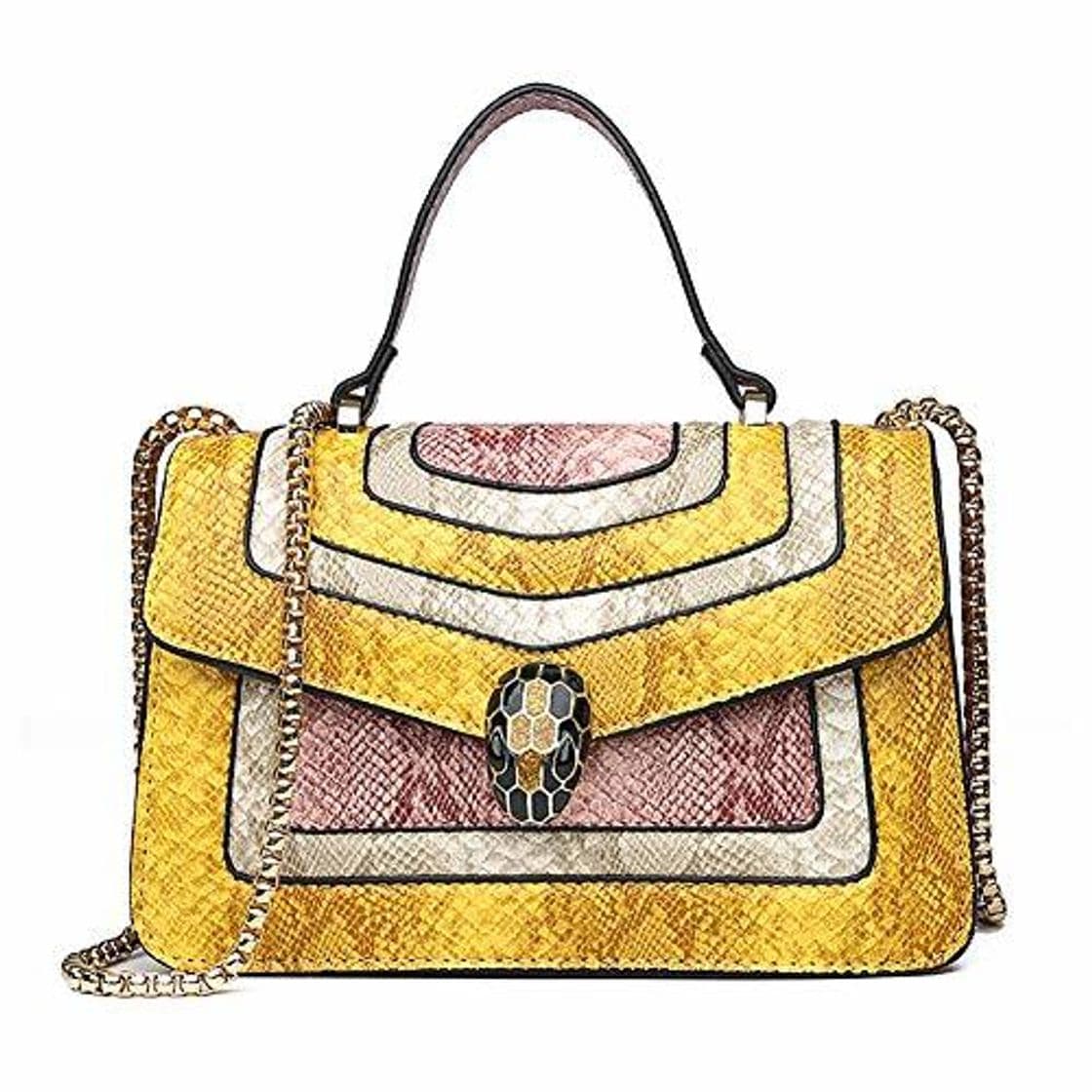 Product WODENINEK Mujer Bolsa de Mensajero Cuero Pequeña Cadena de Oro Bolso Cabeza