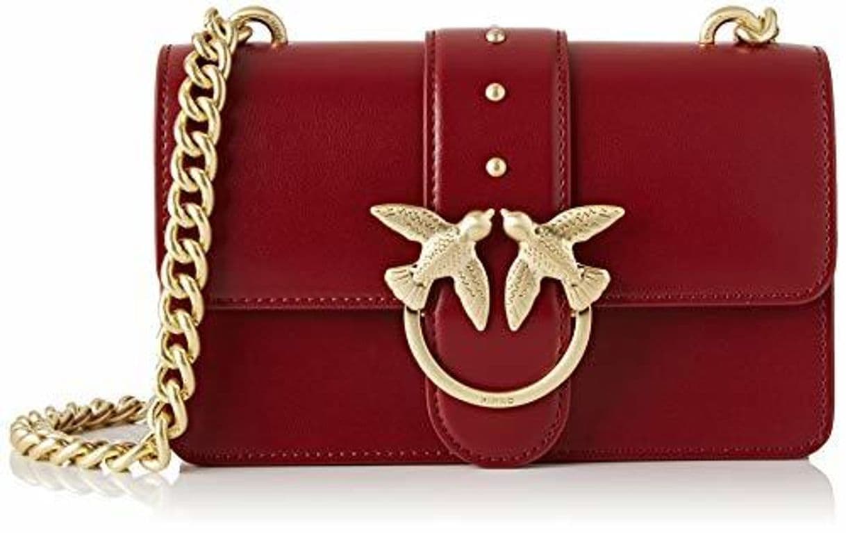 Fashion Pinko Mini Love Simply 4, Bolso Bandolera para Mujer, Rojo