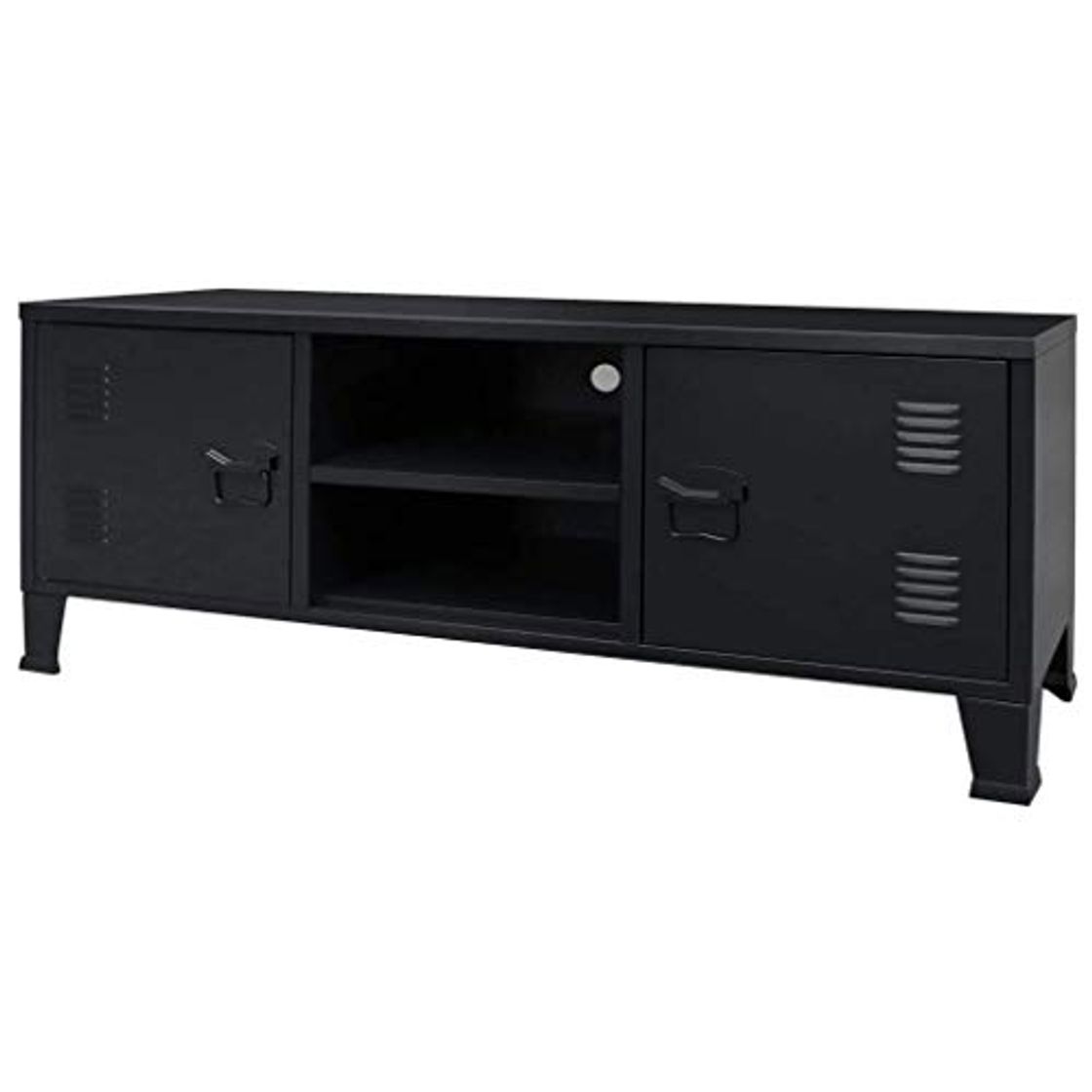 Product vidaXL Mueble TV 120x35x48 cm Negro Metálico Estilo Industrial Aparador Cómoda