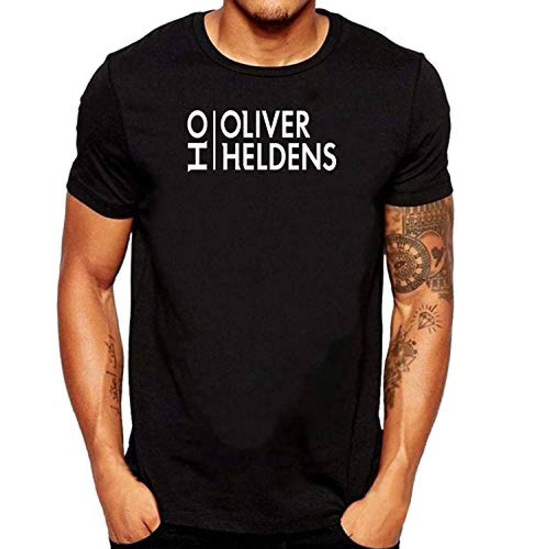 Moda SEVENSIQI Oliver Heldens Logo Hombre Short Sleeve Neck Camiseta