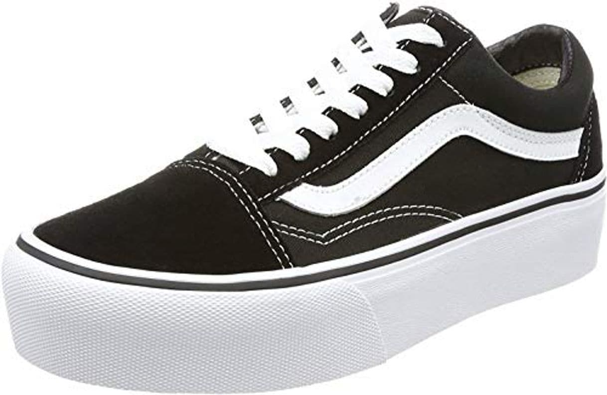 Moda Vans Old Skool Platform, Zapatillas para Mujer, Negro