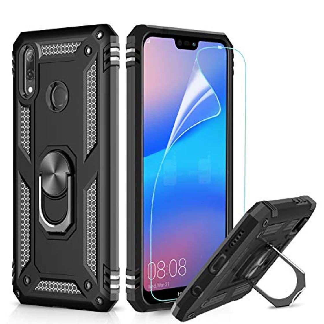 Product LeYi Funda Huawei Y9 2019 Armor Carcasa con 360 Grados Anillo iman