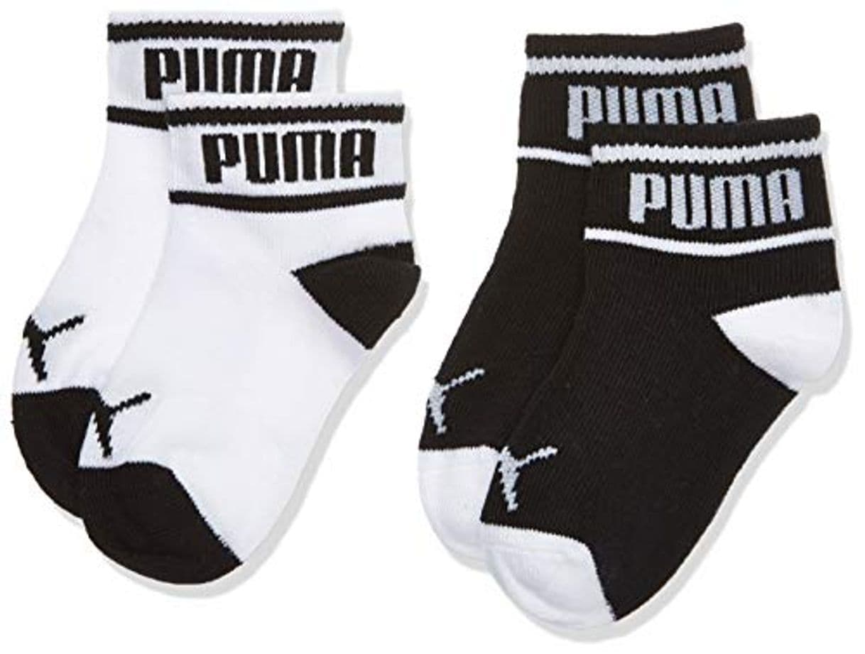 Moda PUMA Wording Sock 2p Calcetines, Negro