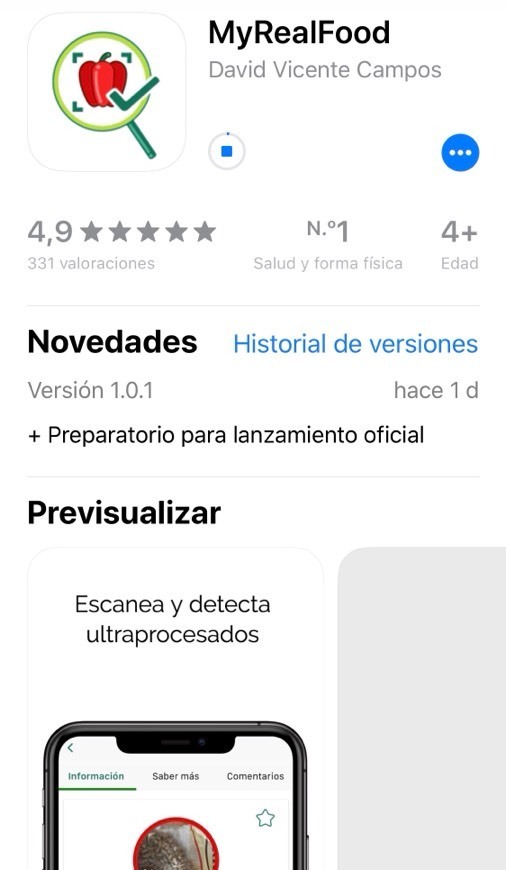 App MyRealFood en App Store