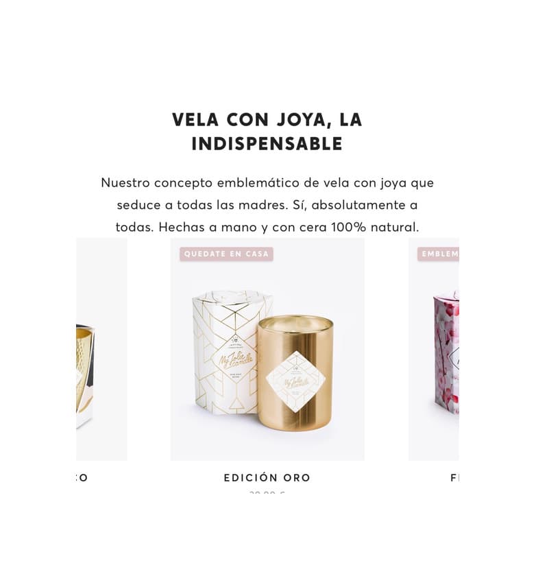 Producto Vela con joya dentro