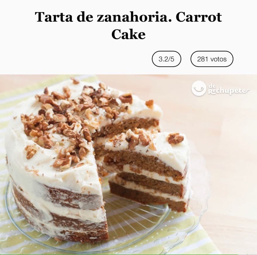 Producto Tarta de zanahoria