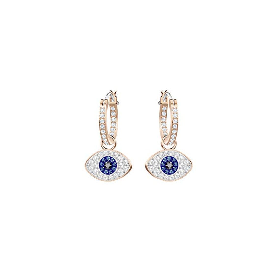 Fashion Swarovski Pendientes de aro Duo Evil Eye