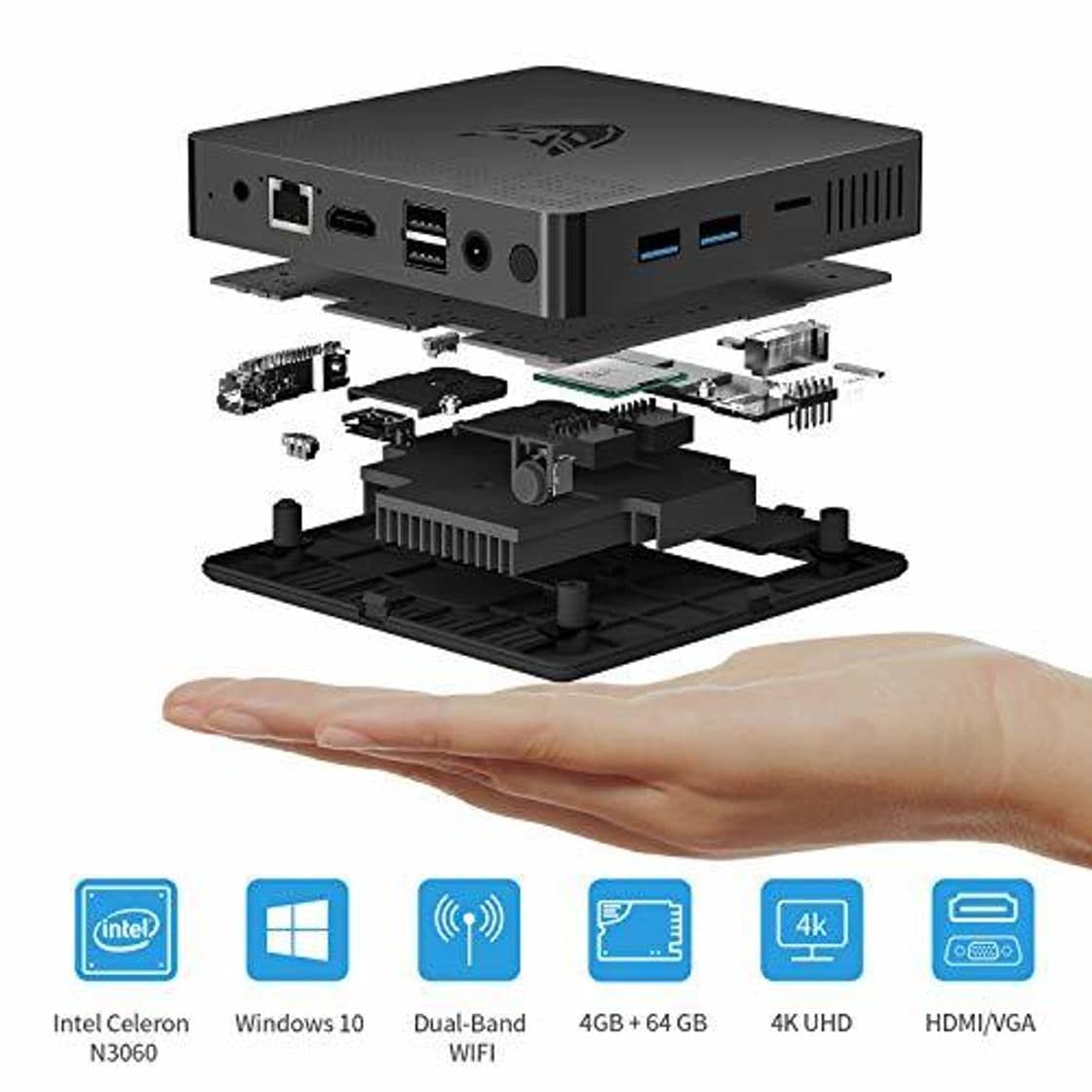 Electronic BMAX B1 Mini PC Windows 10, Ordenador de sobremesa 4GB DDR3