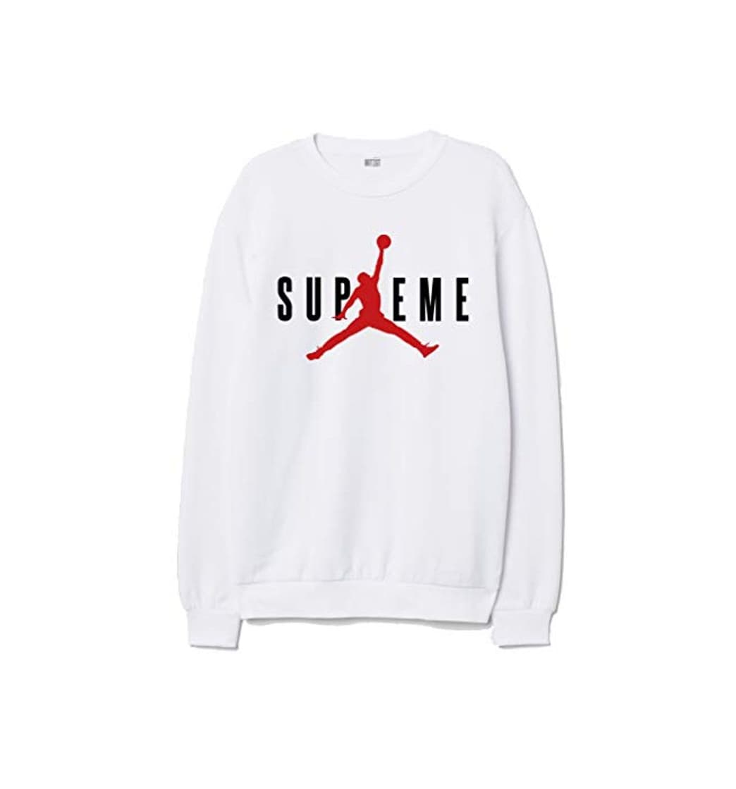 Moda Artist - Sudadera blanca con impresión Supreme Michael Jordan 23