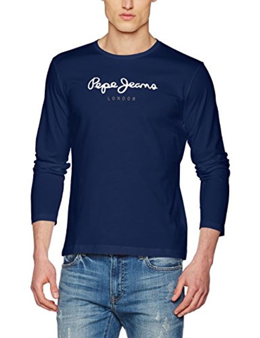 Fashion Pepe Jeans Eggo Long, Top de Manga Larga Para Hombre, Azul