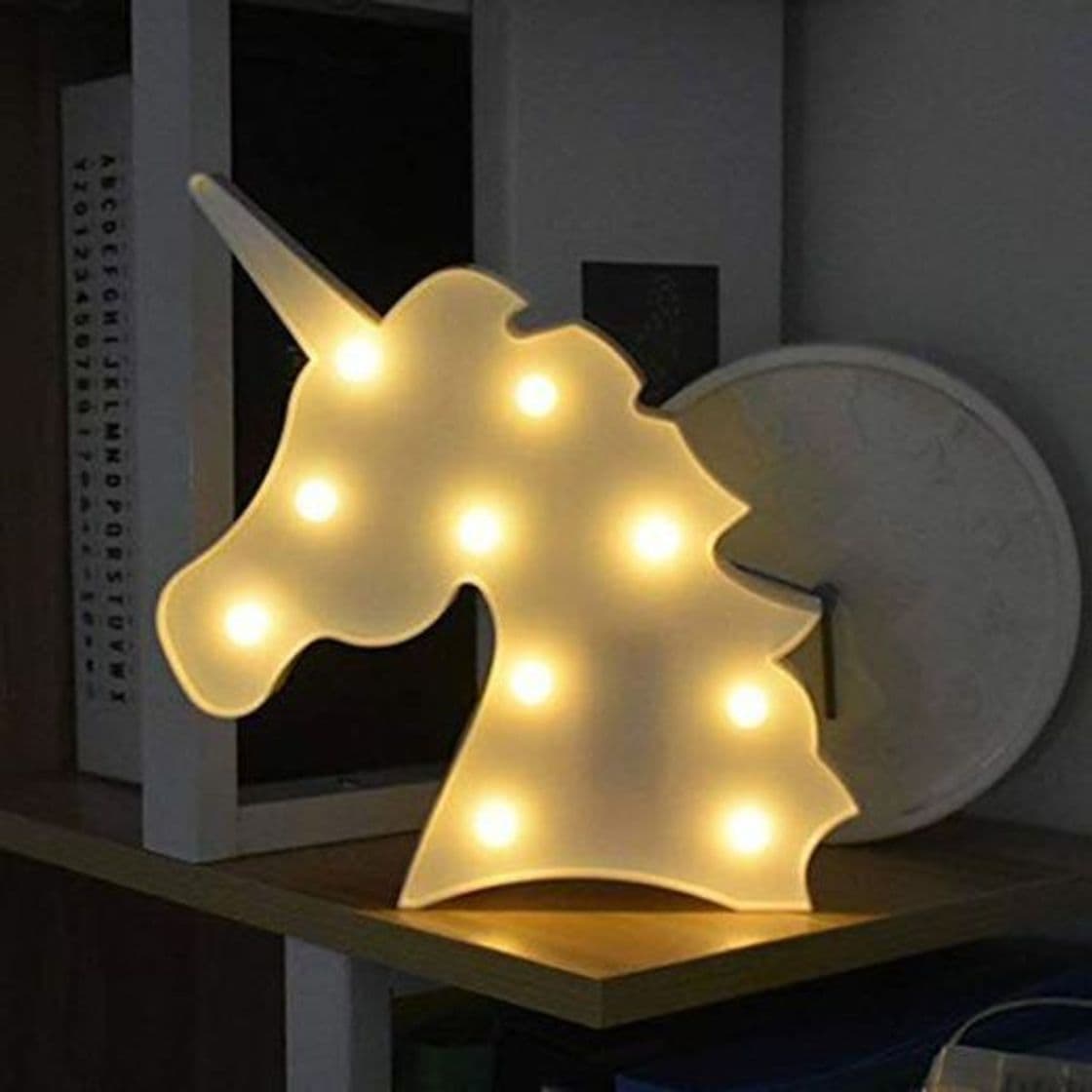 Producto LED Unicornio Luces Nocturnas, LED Mood Light Lámparas de Escritorio, Blanca Cálida